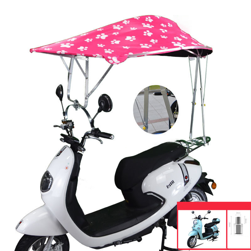 KLH437 Black Coating Motor Rain Shelter Electric Bike Umbrella Outdoor Windproof Sunshade Cover Dovetail Motorcycle Umbrella