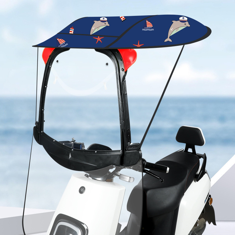 WXL425 Sun Block Rain Umbrella Awning Electric Vehicle Umbrella Rainproof Sunshade Cover Electric Motorcycle Canopy