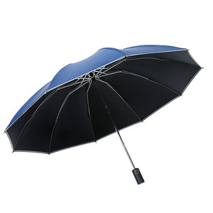 LSP25 Lightweight Compact Travel Full Automatic Windproof Umbrella with 180 Rotating LED Flashlight Folding Umbrella