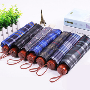 DD948  Large Cheap 7 10 Bone Foldable Rain Umbrella Portable Customized Wholesale Checked Parasol Business Plaid Umbrellas