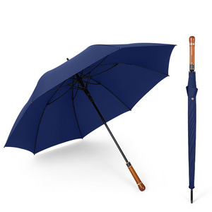 HJH460 Automatic Wooden Handle Umbrella Big Golf Business Men Umbrella 8K Windproof Waterproof Rain Umbrellas