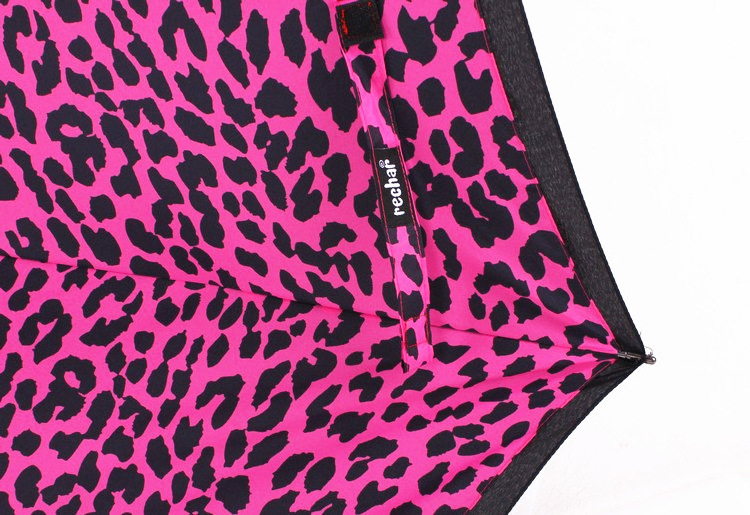 WXL502 Long Handle Double Layer Inverted Umbrellas Windproof C Handle J Handle Leopard Print Reverse Umbrella