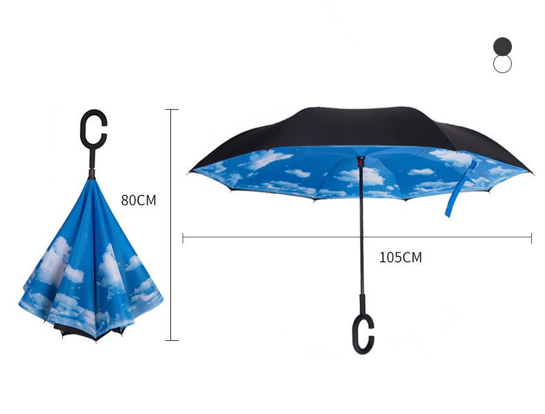 HJH534 Reverse Inverted Anti UV Umbrella Man Umbrellas C Handle Windproof Women Sun Rain invertido Paraguas Umbrellas