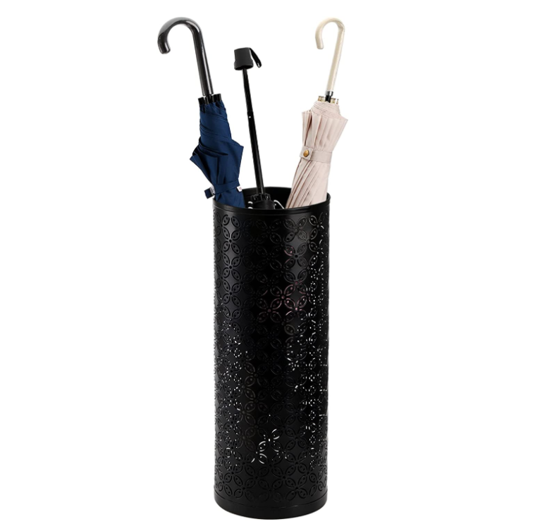 HJH542 Metal Round Umbrella Stand Rack Free Standing Umbrella Holder Bin Canes Walking Sticks Holder for Home Office