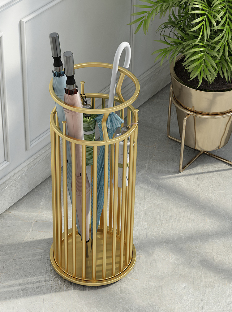 HJH546 Metal Umbrella Holder Stand Large Entryway Decorative Metal Freestanding Umbrella Stand Rack Organizer