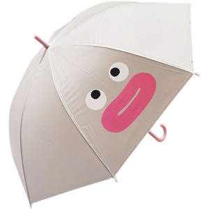 DD1272  In Bulk Custom White Matte Children Umbrellas Cartoon PVC Clear Kids Umbrella Animals Printing Plastic Umbrella