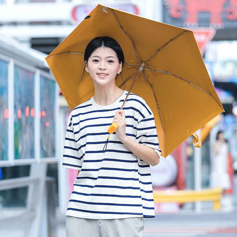 DD1277  Japanese Custom Anti UV Umbrella With Case Rain Summer Pocket Foldable Capsule Umbrellas Manual Mini Umbrella