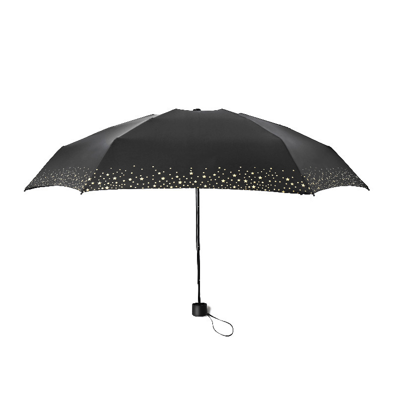 DD1304 Star Dot Anti UV Rain Compact Windproof Lightweight Umbrella Small Folding Pocket Umbrellas Manual Mini Umbrella