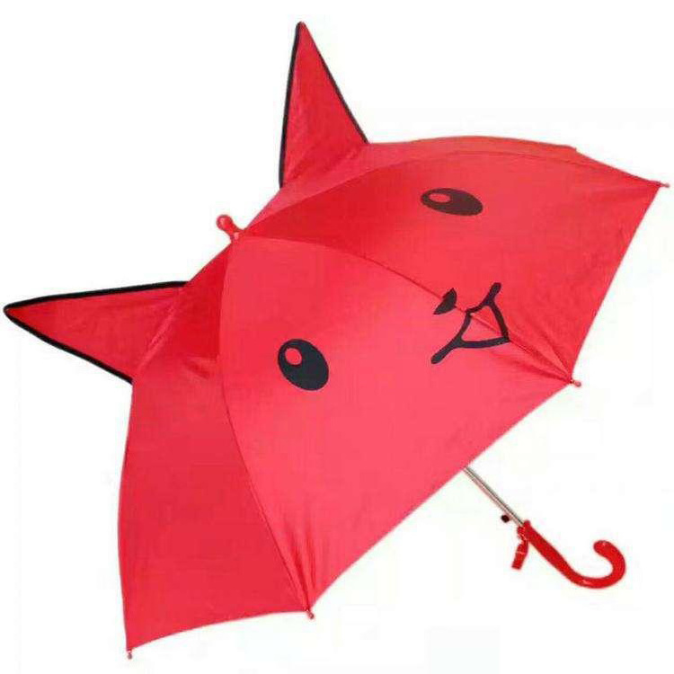 DD1431 Lightweight Cute Straight Stick Ears Umbrella Toddlers Kids Character Cartoon 3d Animal Frog Child Umbrella