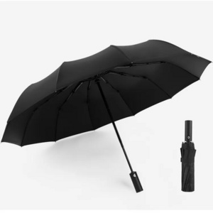 DD763 Umbrella Supplier Fully-automatic Umbrella Black Pongee Waterproof Auto Open Paraguas 3 Folding Uv Automatic Umbrella