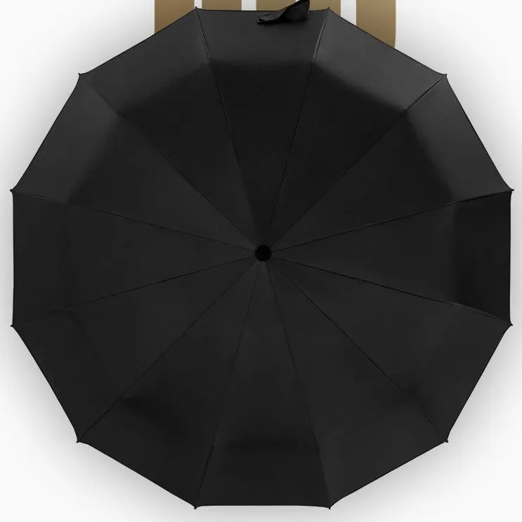 DD763 Umbrella Supplier Fully-automatic Umbrella Black Pongee Waterproof Auto Open Paraguas 3 Folding Uv Automatic Umbrella