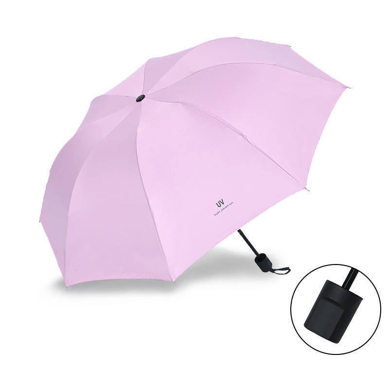 DD2208  3 Folding Custom Logo Umbrella Portable Rainy Sun Parasol Stick Collapsible Paraguas Anti UV Umbrellas for rain