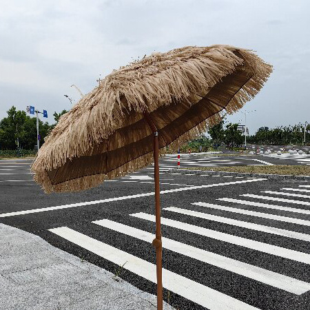 DD2261  Outdoor Artificial Straw Paraguas Sunshade Big Umbrellas Garden Decoration Beach Parasol Straw Patio Umbrella