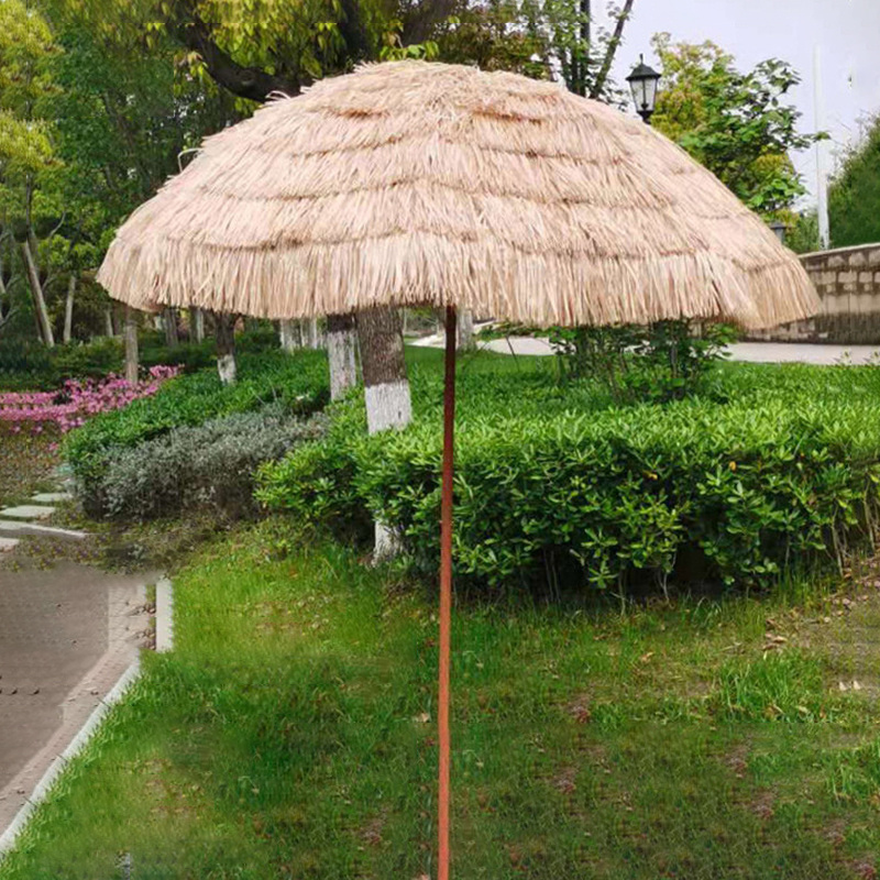 DD2261  Outdoor Artificial Straw Paraguas Sunshade Big Umbrellas Garden Decoration Beach Parasol Straw Patio Umbrella