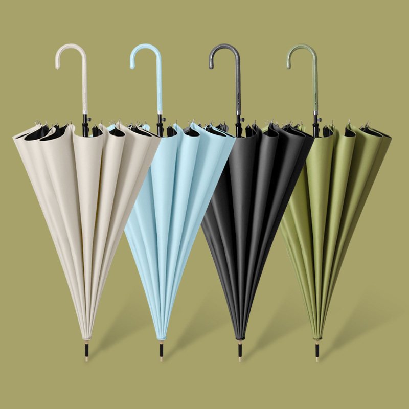 DD2262  Automatic Golf Umbrellas Custom LOGO Business Gift Rainy Umbrella J Shape Handle Windproof Straight Oversize  Umbrella