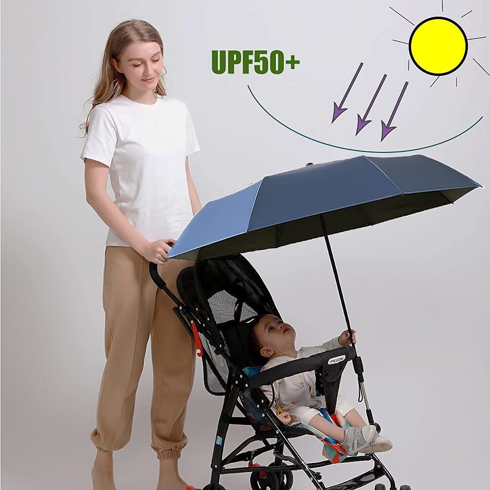 DD2371 Umbrella Holder Push Cart Stand Portable Beach Golf Chair Umbrella Baby Stroller Umbrella with Adjustable Universal Clamp