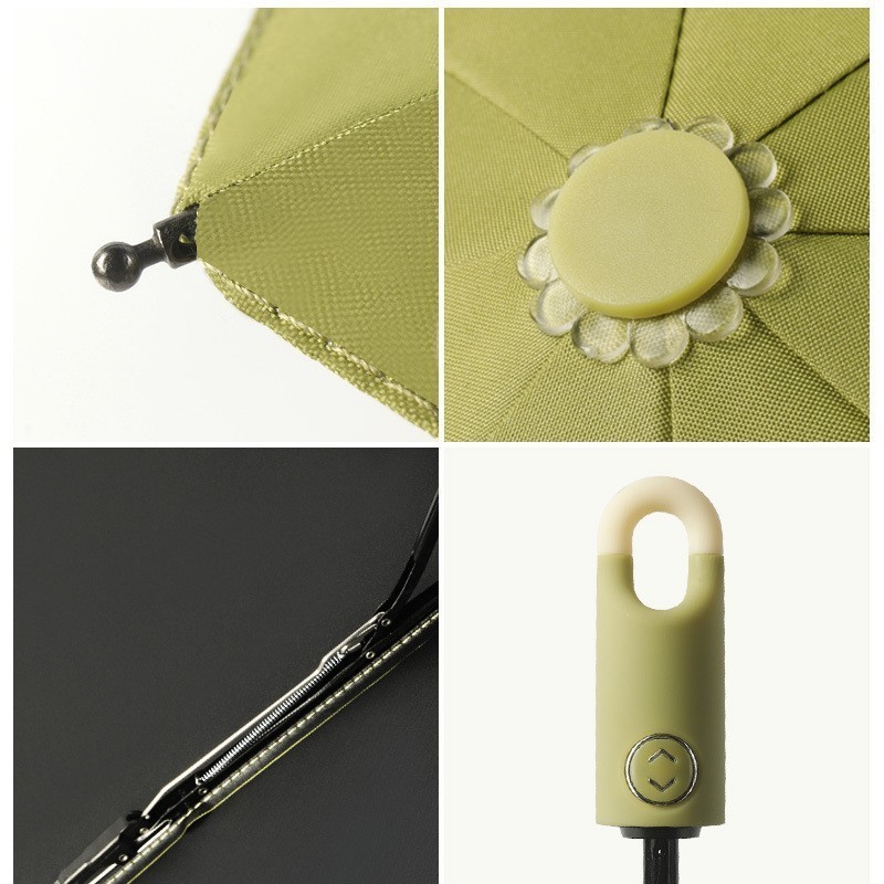 DD2654  Compact Ring Umbrellas  Anti UPF 50 UV Blocking Mini Sun Travel Camping Buckle Umbrella With Carabiner Handle