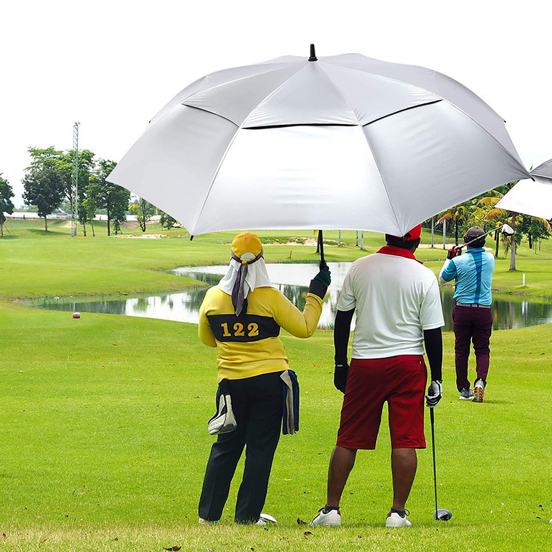 DD2664   54/62 Inch UV Protection Golf Umbrella Auto Open Vented Double Canopy Oversize Extra Large Windproof Sun Rain Umbrellas