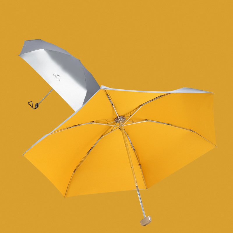 DD2665  Pocket Portable Sun Blocking UV Protection Paraguas Ultra Light Weight Travel Umbrella Compact 5 Fold Umbrella For Rain