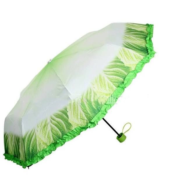 DD2676  Funny Cabbage Vegetable Rain Umbrellas Gifts for Girls Three Folding Sunny and Rainy Umbrellas Creative Cabbage Umbrella