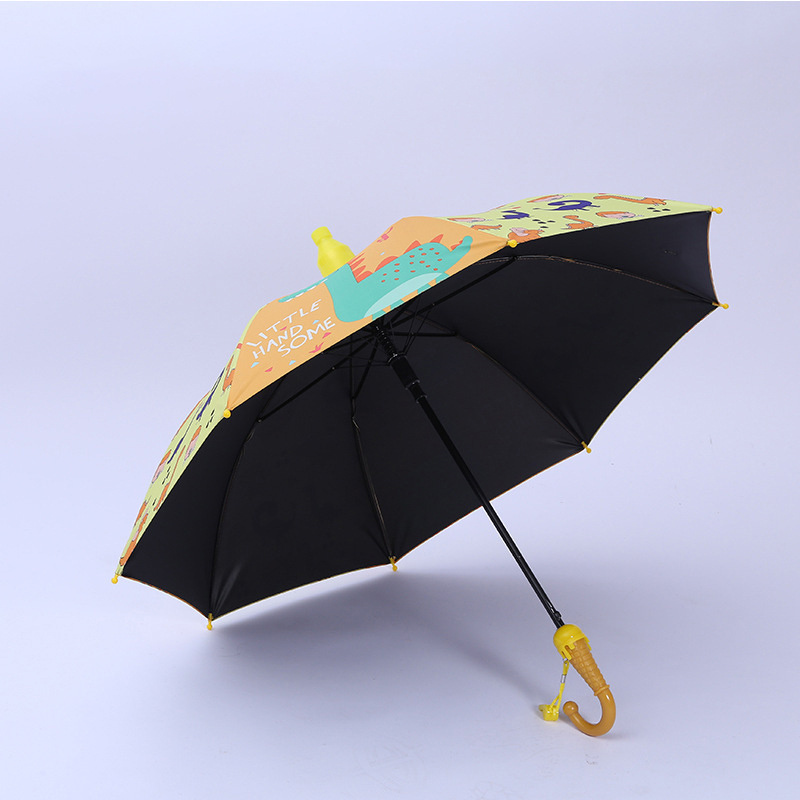 DD2724 Animal Cartoon Stick Girls Umbrella Factory Princess Boy Sun Sumbrellas Character Rain Kids Umbrella With Black Coated