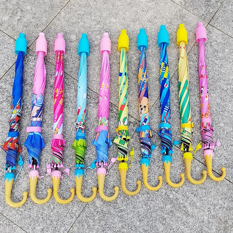 DD2724 Animal Cartoon Stick Girls Umbrella Factory Princess Boy Sun Sumbrellas Character Rain Kids Umbrella With Black Coated