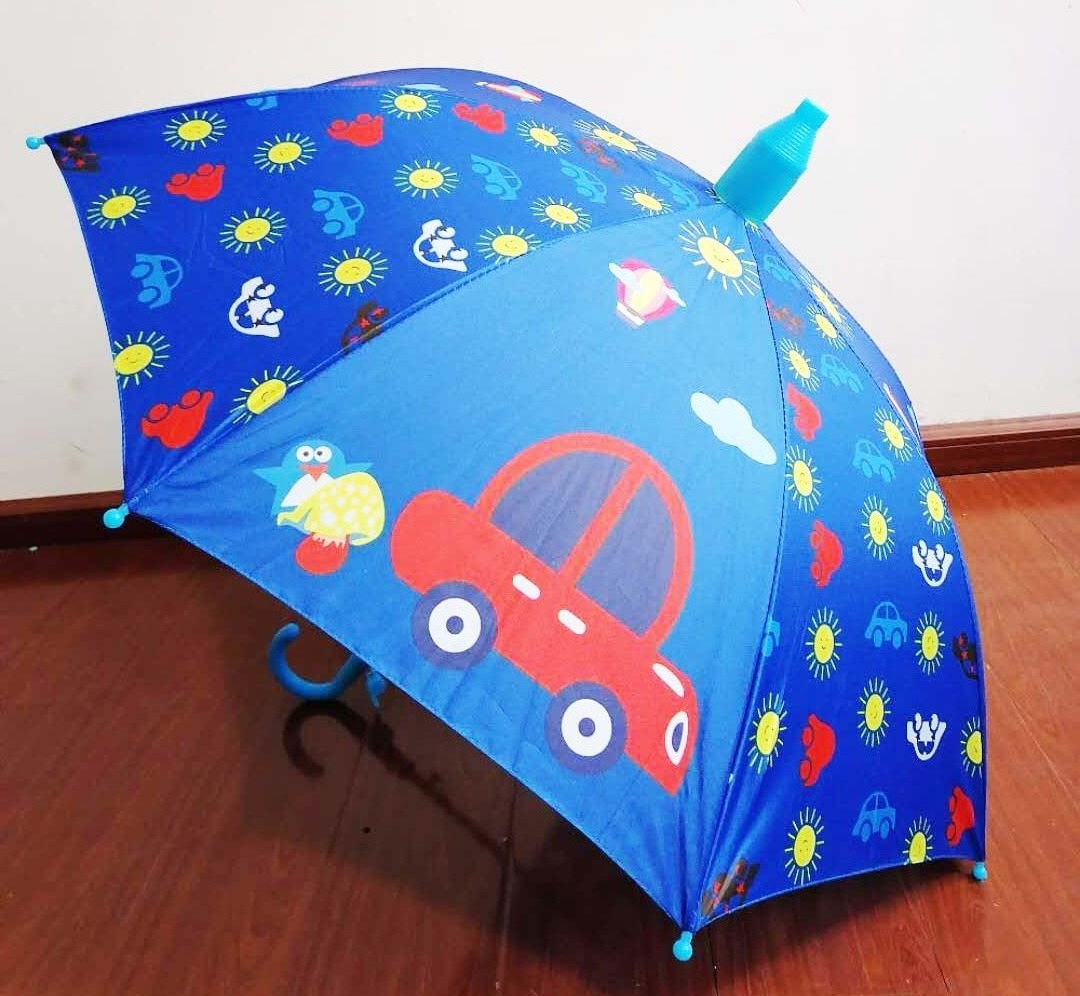 DD2722 Wholesale Girls Boys Kids Stick Umbrella Rain Sun Automatic Open Cartoon Animal Character Children Umbrella Manufacturer