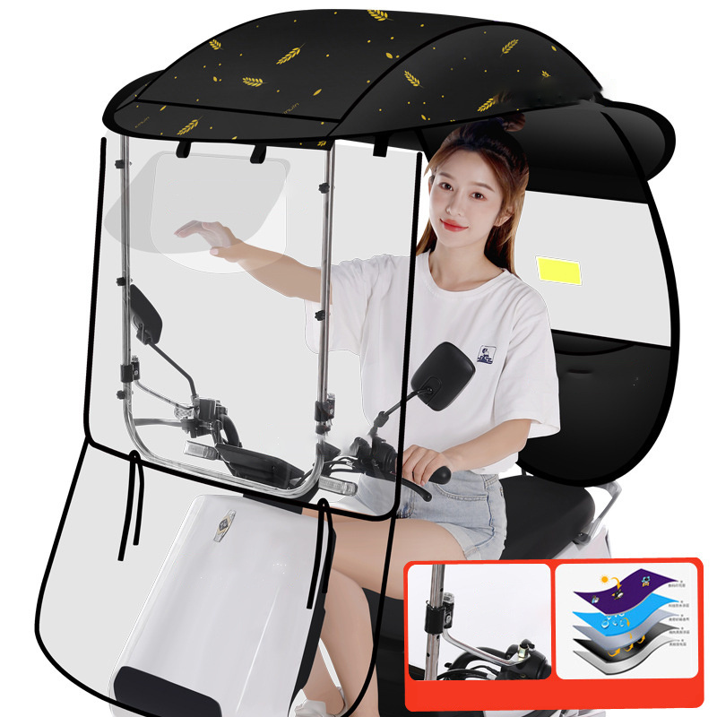 WXL426 Sunshade Parasol Windproof Waterproof Umbrellas Thickened Canopy Awning Electric Motorcycle Rain Shelter Umbrella