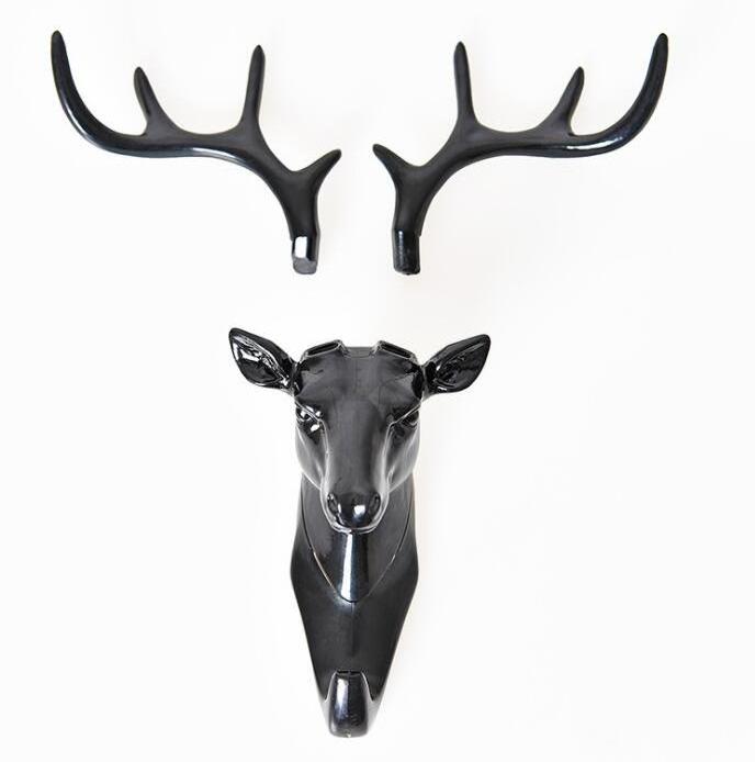 K97  Deer Head Wall hook Self Home Decoration Adhesive Clothing Door Hanger Bag Keys Sticky Holder hooks