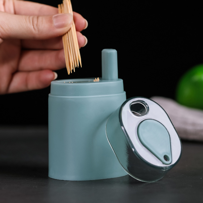 A972 Automatic Toothpick Holder Container Household Table Toothpick Storage Box Creative Pressing Type Toothpick Dispenser