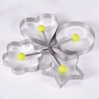 N1165 Fried Egg Shaper Stainless Steel Fried Egg Shaper Pancake Ring Circle Mold Heart Shape Kitchen Tools Accessories