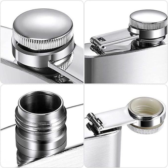 H466 Custom  2 4 6 8oz Alcohol Hip Flask Male Whisky Wine Pot Bottle Portable Pocket Box Set Outdoor Stainless Steel Hip Flasks