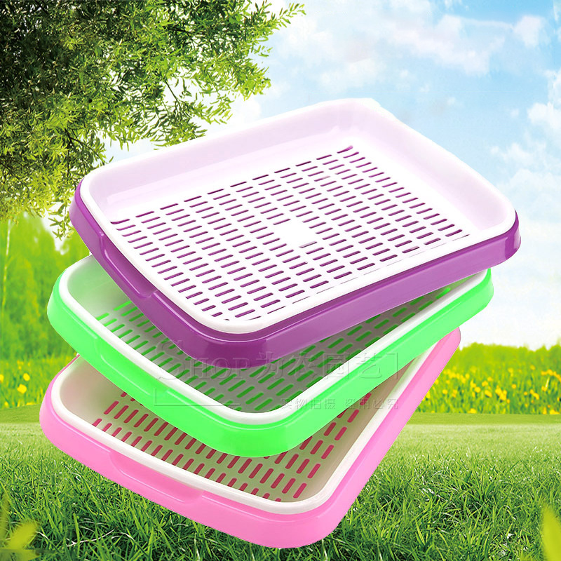 ZY59 Wholesale Square Double Layer Seedling Tray Germination Sprout Vegetable Wheatgrass Seedling planting  Tray