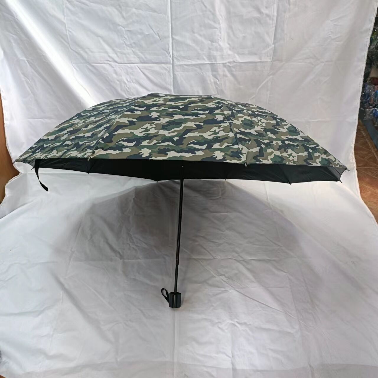 DD2000  New Arrival Big 3 Fold 10K Camo Rain Gear Stick Umbrellas UPF 50 Sun Protect Vinyl Print Camouflage Umbrella