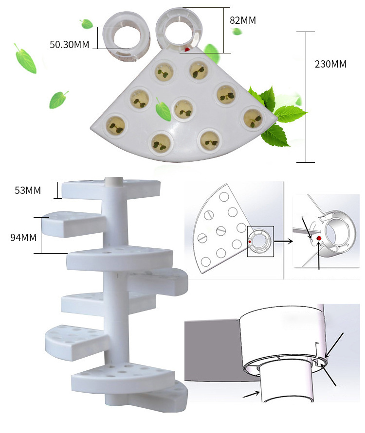 LT337 9 Cells White Plastic Plug Seed Starting Grow Germination Trays Plant Propagation Nursery Seedling Trays