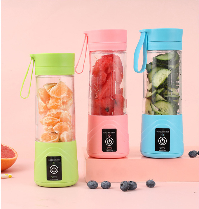 AAA163 Mini USB Rechargeable Home Blender And Mixer 6 blades Juice Plastic Electric Juicer Cup Portable Blenders