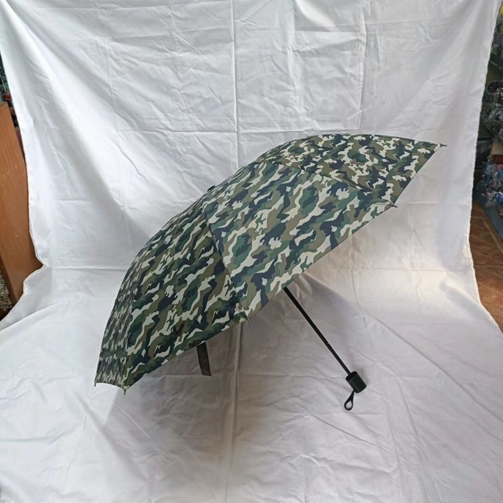 DD2000  New Arrival Big 3 Fold 10K Camo Rain Gear Stick Umbrellas UPF 50 Sun Protect Vinyl Print Camouflage Umbrella