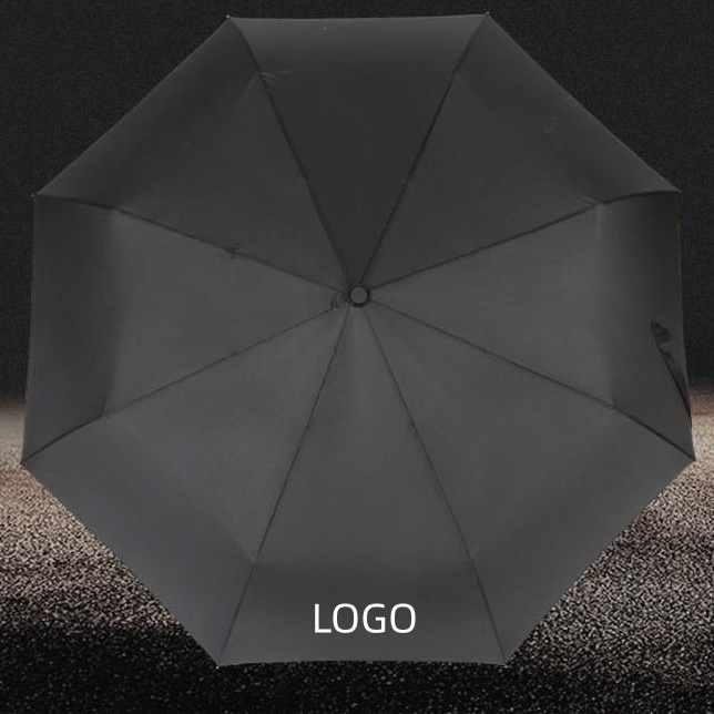 DD2267  Windproof Business Gifts Black Umbrellas Outdoor Rainy Large Paraguas Customized Auto Logos 3 Folding Automatic Umbrella