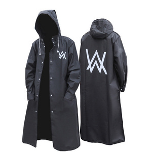 WHY445 High Quality EVA Unisex Raincoat Thickened Waterproof Jacket Women Men Black Camping Waterproof Rain wear