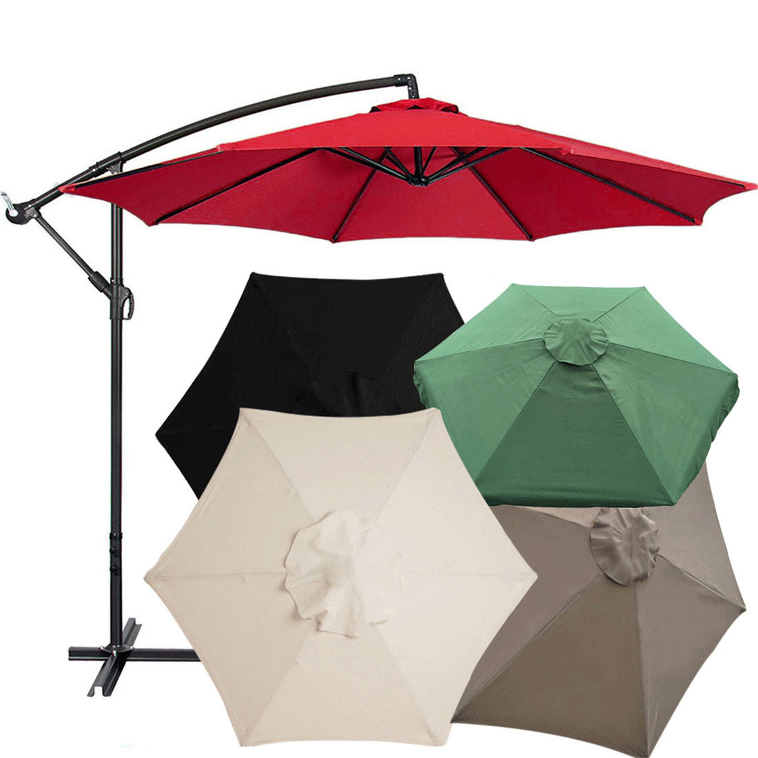 DD1476  Garden Beach UV Material Shelter Waterproof Cloth Umbrella Surface Outdoor Sunshade Polyester Patio Umbrellas Fabric