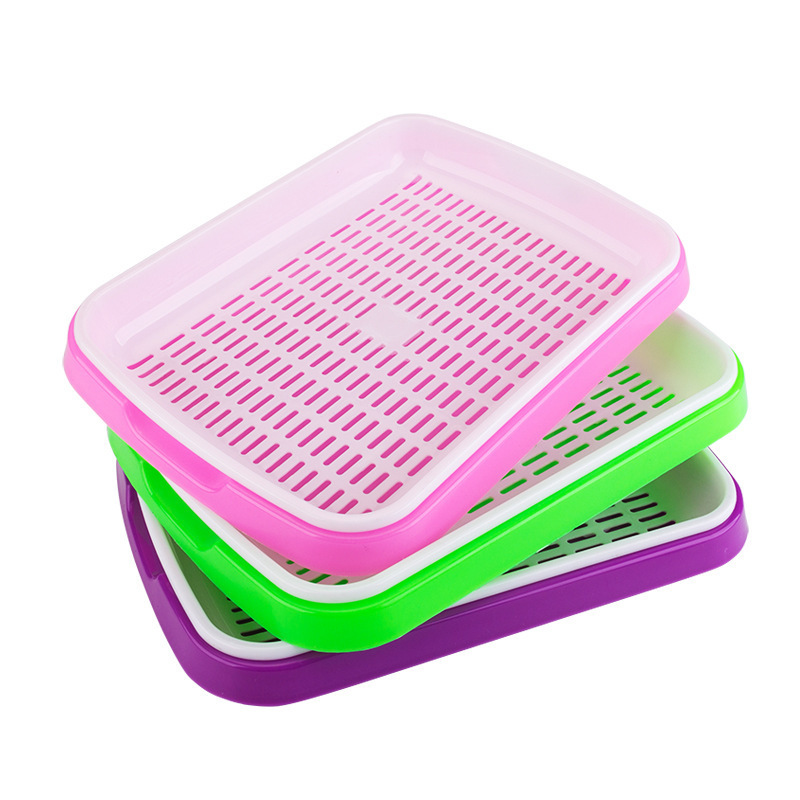 ZY59 Wholesale Square Double Layer Seedling Tray Germination Sprout Vegetable Wheatgrass Seedling planting  Tray