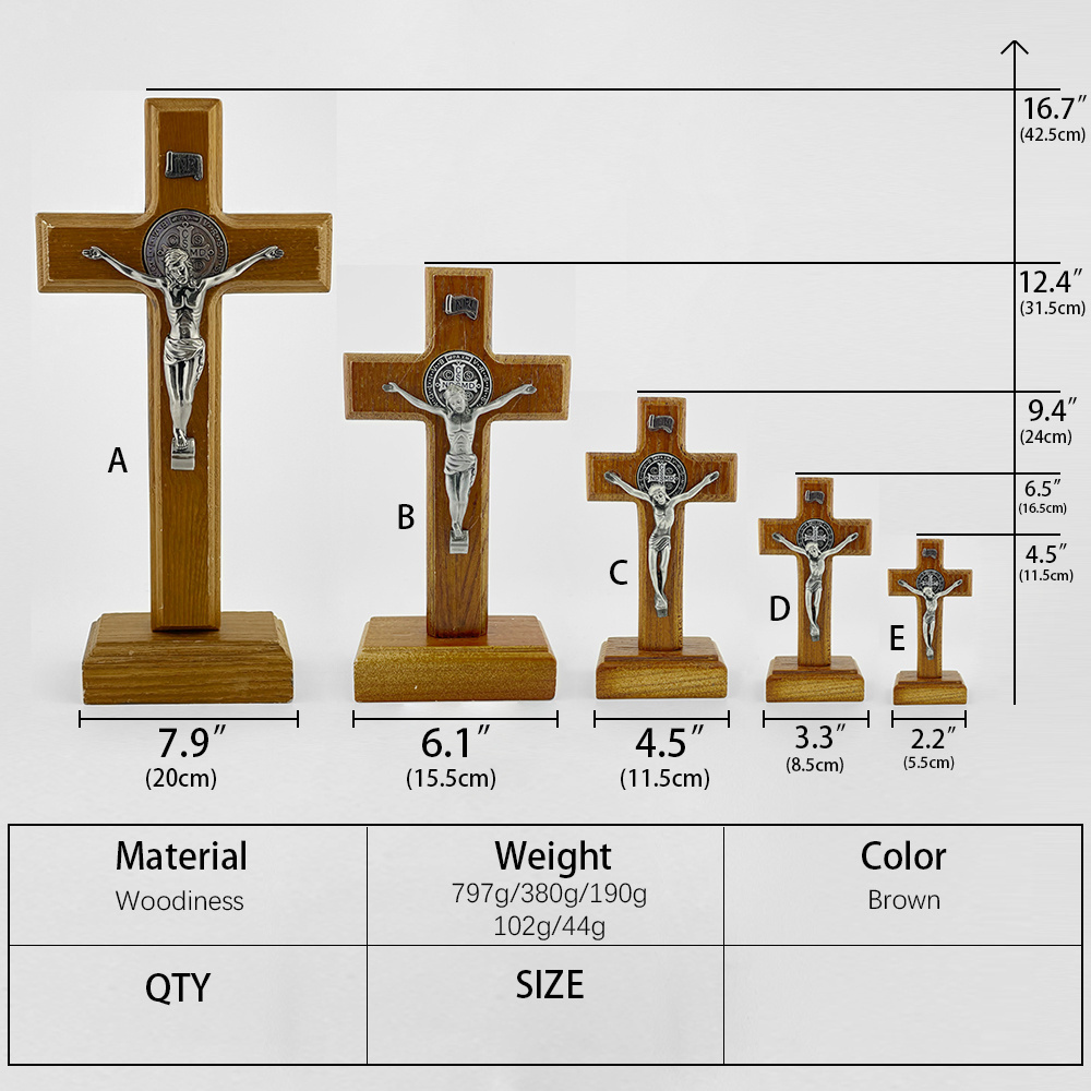 HT Wholesale Customized Christian Wooden Cross Catholic Decorative Cross Brown Small Big Prayer Cross