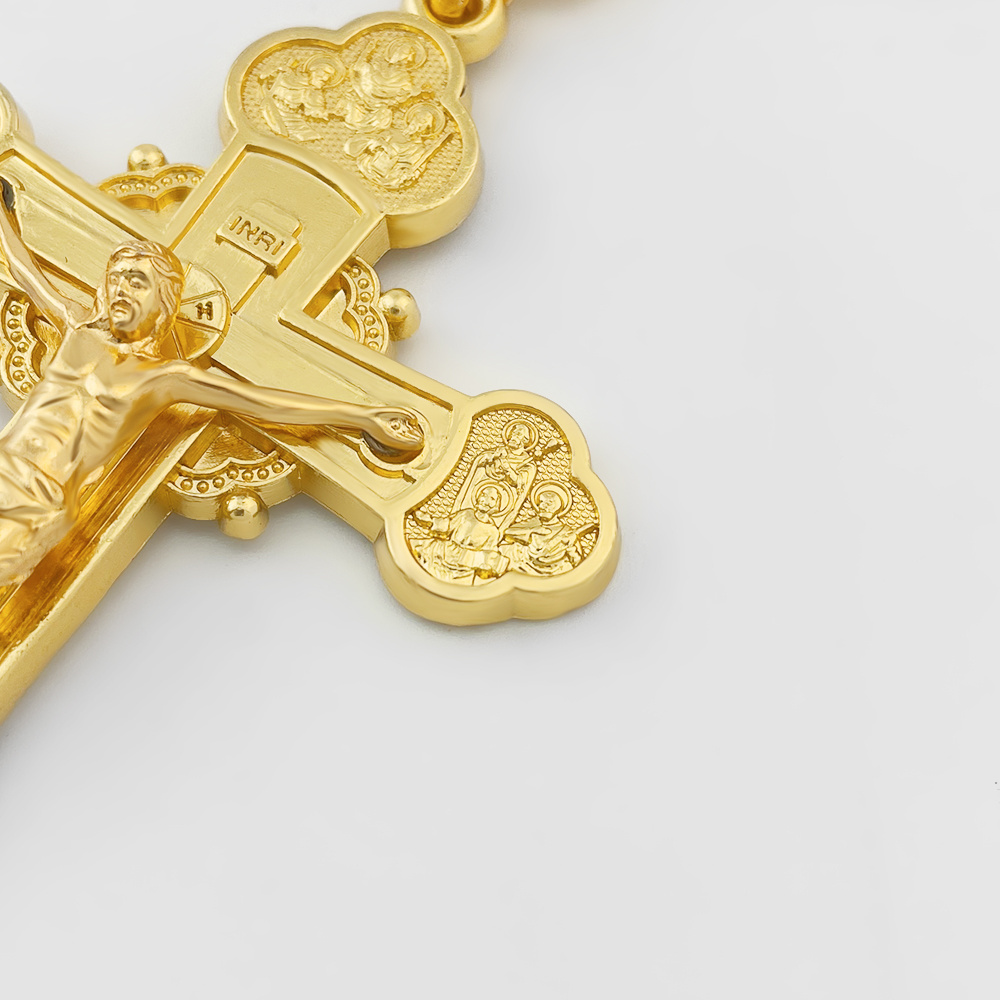 HT Ready Ship Christian Religious Cross Alloy Metal Gold Plated Catholic Jesus Cross Shaped Pendant Keychain