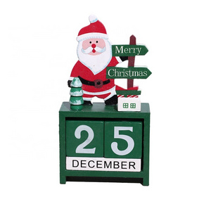 Factory Direct Price Christmas Countdown Calendar Decoration Desktop Decoration Christmas Wooden Handicraft