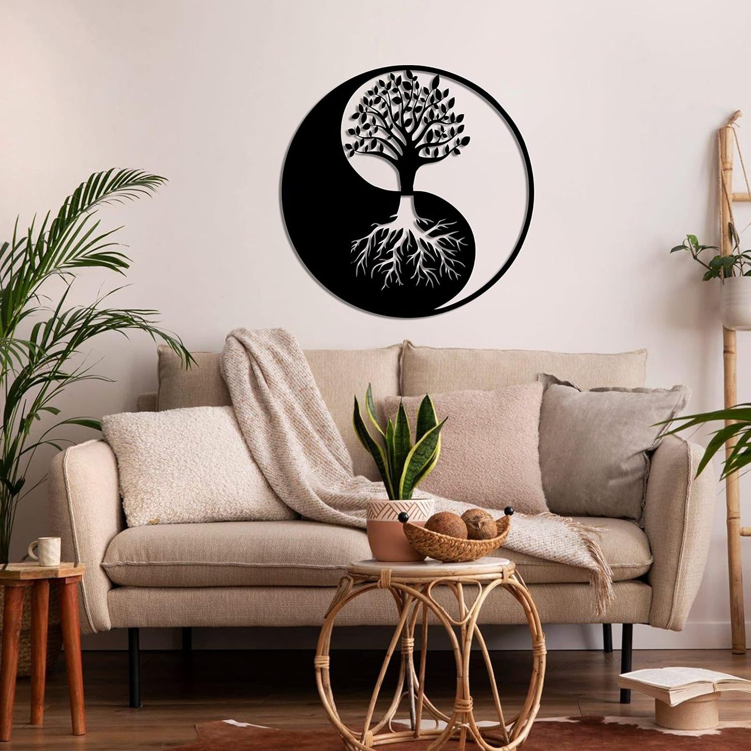 Custom Wooden Round Hollowed-Out Wall Decoration Bedroom Living Room Wall Art Hanging