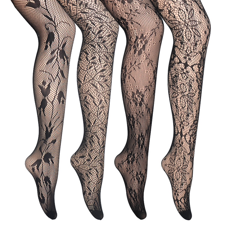 HY-2147 Wholesale Bulk Sale Sexy Fishnet Tights Mesh Sheer Jacquard Pantyhose Cheap Price For Women 4 Pcs PACK