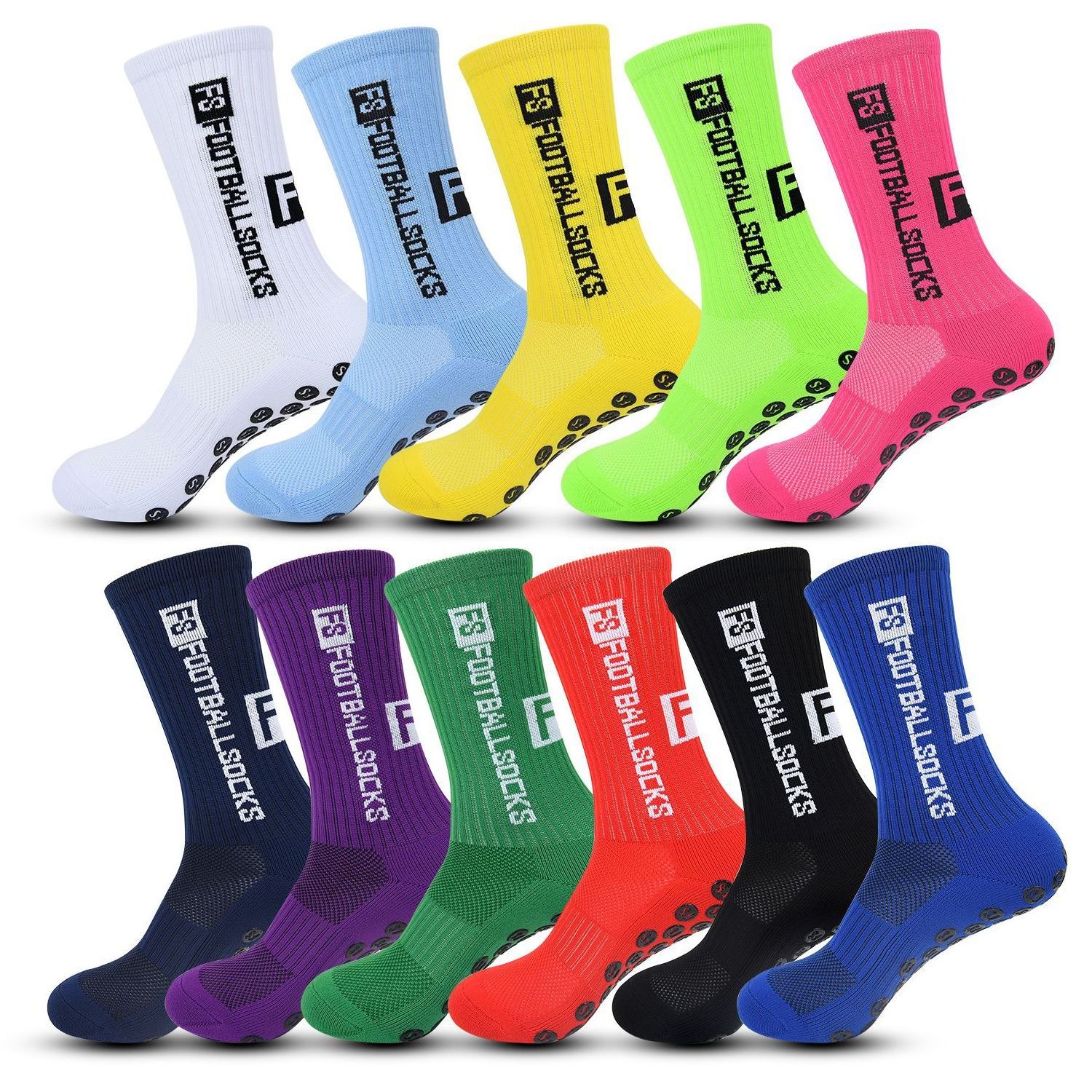 HY-2205 Wholesale FS Professional Grip Football Socks for Men Children Training Thick Non-slip Sports Socks JACQUARD Kids Socks