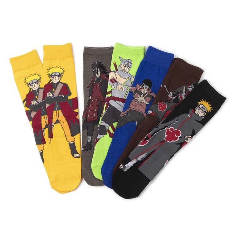 7 Days fast dispatch Stock Designer Cartoon Anime Ninja Tube Cotton Socks Men Japanese TV Movie Meias Stockings