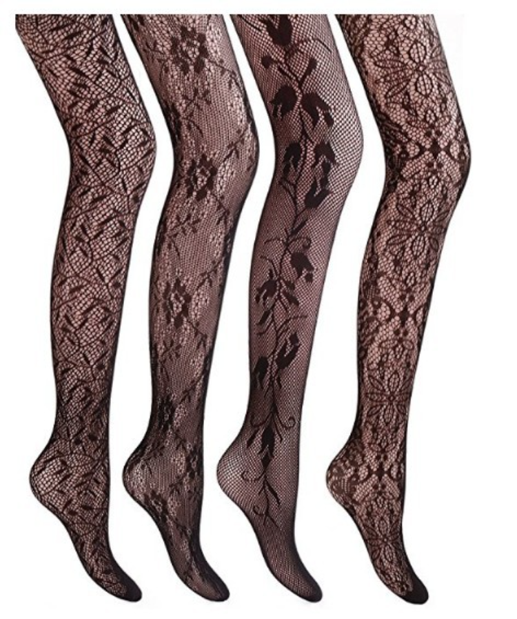 HY-2147 Wholesale Bulk Sale Sexy Fishnet Tights Mesh Sheer Jacquard Pantyhose Cheap Price For Women 4 Pcs PACK