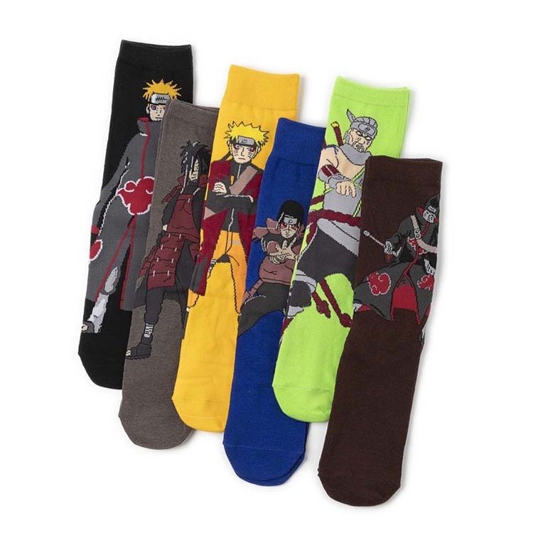 7 Days fast dispatch Stock Designer Cartoon Anime Ninja Tube Cotton Socks Men Japanese TV Movie Meias Stockings